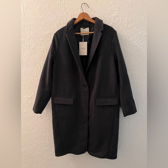 Everlane Rewool Top Coat NWT Dark Charcoal - Picture 4 of 7